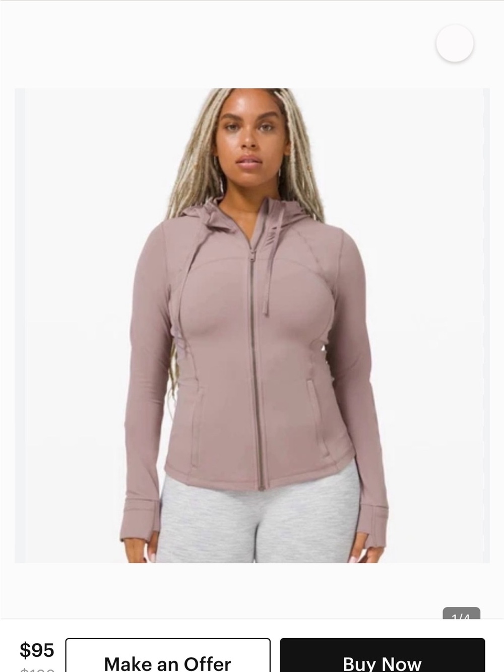 lululemon athletica Dusty Rose Full-Zip Hoodie